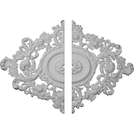 Ekena Millwork Katheryn Ceiling Medallion, Two Piece (Fits Canopies up to 1"), 22 1/2"W x 30 3/8"H x 1"ID x 1 1/2"P CM30KT2-01000